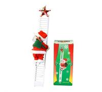 Electric Climbing Santa - 2025 Christmas Ornament With Rope Ladder, Indoor Outdoor Hanging Decoration for Christmas Tree, Fireplace & Home, Festive Holiday Decor (Red)