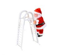 Electric Climbing Santa - 2025 Christmas Ornament With Rope Ladder, Indoor Outdoor Hanging Decoration for Christmas Tree, Fireplace & Home, Festive Holiday Decor (Red2)