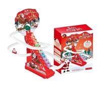 Electric Climbing Santa Claus Toys, Automatic Father Christmas Climbing Stairs Toy, Santa Claus Climbings Ladder Toys with LED Light Music, Funny Father Christmas Climbings Ladder Toy, for Kid & Adult