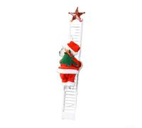Electric Climbing Santa Toy with Ladder and Decorative Pentagram for Holiday Decoration Bringing Seasonal Joy (White single)