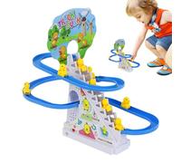 Electric Climbing Stairs Toy - Light-Up Duck Dinosaur Track Toy Set, Automatic Climb Small Ducks With Music | Educational Animal Toy For todlers, Fun Learning Climbing Track Game, Birthday Christmas