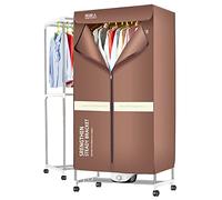 Electric Clothes Dryer,1000W,Double-Layer Stainless Steel Stand + Oxford Cloth,15kg Load Capacity,180-Minute Timer, 65℃ Hot Air Circulation Drying,70 × 46 × 150cm (Brown)