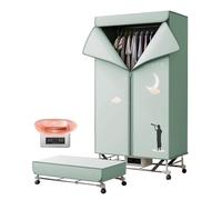 Electric Clothes Dryer, 1800W Heated Clothes Airer with 180 Min Timer, 2-Tier Foldable Heated Clothes Dryer with Cover, 15kg Max Load, Stainless Steel Drying Rack for Indoor, Apartment