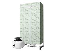 Electric Clothes Dryer Indoor, 1200W Portable Large Laundry Drying Rack Machine, Quick Dry, Load 15kg, 2-Tier Structure, 2 Oxford Covers Included (Color : Green)