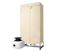 Electric Clothes Dryer Indoor, 1200W Portable Large Laundry Drying Rack Machine, Quick Dry, Load 15kg, 2-Tier Structure, 2 Oxford Covers Included (Color : Yellow)