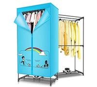 Electric Clothes Dryer, Portable High Power Dryer, 900W Large Capacity 15kg Double Layer Dryer, Intelligent Automatic Timing Mute-Blue