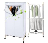 Electric Clothes Dryer Warm Air Drying Wardrobe Electric Clothes Drying Rack Double layer Stackable for Apartments 1500W Gray