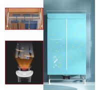 Electric Clothes Dryer With Automatic Timer - Large Capacity 33lb Warm Air Drying Wardrobe - 900W/1500W, Heated Clothes Airer For Quick & Efficient Drying(Blue)