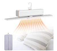 Electric Clothes Dryer, With Cover,400w,7 Timed Heat Settings Holds up to 5kg Heated Airer Portable, For Apartments Rv Travel, Dormitories,White