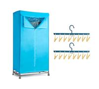 Electric Clothes Dryer with Sock Clip, 2-Tier Foldable Heated Clothes Airer with Cover,20KG Large Capacity Warm Air Drying Wardrobe,1500W Heated Clothes Airer,Energy-Efficient Clothes Drying Rack