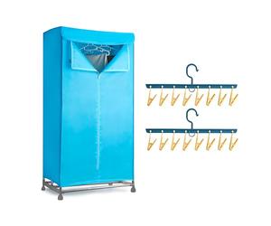 Electric Clothes Dryer with Sock Clip, 2-Tier Foldable Heated Clothes Airer with Cover,20KG Large Capacity Warm Air Drying Wardrobe,1500W Heated Clothes Airer,Energy-Efficient Clothes Drying Rack