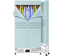 Electric Clothes Dryer with Timer | Large Capacity Indoor Portable Drying Rack | Stainless Steel Heated Foldable Dryer | Remote Control | Save Time & Energy