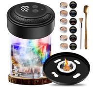 Electric Cocktail Smoker Kit, USB-C Rechargeable Whiskey Smoker Set, Whisky Smoker Set with 6 Wooden Chips, Old-Fashioned Whiskey Smoking Set for Men, Father, Husband, Whisky Lovers