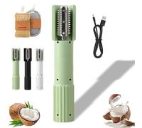 Electric Coconut Grater Machine, Portable Handheld Coconut Grinder, Wireless Automatic Anti-Splash Rotating Coconuts Scraper Knife Tool, Fish Skin Scale Scraper Remover Tool (Green)