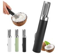 Electric Coconut Grater Machine, Portable Handheld Coconut Scraper Peeler Shredder, Automatic Anti-Splash Rotating Kitchen Grater, Stainless Steel Coconut Electric Roller for Home Kitchen Use (Black)