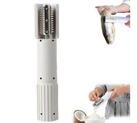 Electric Coconut Grater Machine, Portable Handheld Coconut Scraper Peeler Shredder, Stainless Steel Coconut Fish Crusher, Wireless Automatic Anti-Splash Rotating Kitchen Grater (White)