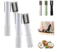Electric Coconut Grater, Wireless Automatic Anti-Splash Rotating Kitchen Grater, Portable Handheld Coconut Scraper, Stainless Steel Coconuts Fish Crusher for Coconuts and Fish Scales (Gray 2PCS)