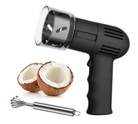 Electric Coconut Opener Machine, Automatic and Cordless Tool for Opening Young and Mature Coconuts, Includes Scraper for Home and Commercial Use