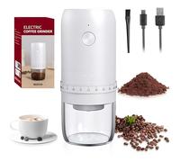Electric Coffee Bean Grinder, Portable Cordless Burr-Free Coffee Grinder, 40 Adjustable Coarseness Settings, Extra Long Life, USB Rechargeable, for Drip Coffee Maker, French Press Coffee Maker (White)