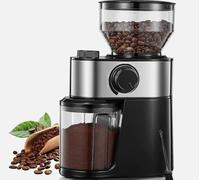 Electric Coffee Burr Grinder with 18 Precise Settings, 250g Capacity, 200W, 2-14 Cup Grinding Range, Black