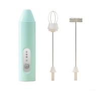 Electric Coffee Frother Handheld 3 Speeds Foam Maker(Green) | USB rechargeable for battery, 3 adjustable speeds, one-button control, cordless convenience, no AA batteries needed