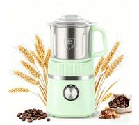 Electric Coffee Grinder, 500W Grain Grinder with 26000R/min Dry/Wet Grinding&4 Levels Free Adjustment, 800G Large Capacity Spice Grinder for Coffee Bean, Pepper, Grain, Spice Green