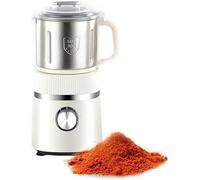 Electric Coffee Grinder, 500W Grain Grinder with 4 Levels Free Adjustment & Removable Lid, 26000R/min Dry/Wet Grinding, 800G Large Capacity Spice Grinder for Coffee Bean, Pepper, Grain, Spice White