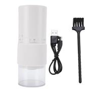 Electric Coffee Grinder Automatic Rechargeable Quiet Portable Coffee Grinding Machine with Adjustable Settings for Home Travel (White)