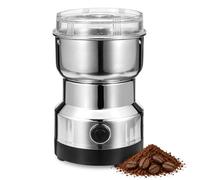 Electric Coffee Grinder for Coffee Beans, Spices, Nuts and Seeds, 304 Stainless Steel Blade, Clear Lid, One-Touch Button, UK Plug