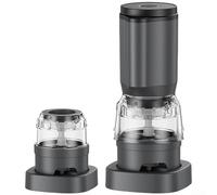 Electric Coffee Grinder Portable Spice Mill With Adjustable Burr For Beans And Herbs Usb Rechargeable Cordless Gray Kitchen Tool
