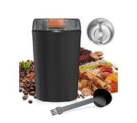 Electric Coffee Grinder, Powerful Compact Design Coffee Bean Grinder for Espresso Beans, Nuts & Grains, 80g Basin, One Touch Safety & Easy Use, 304 Stainless Steel Nut Grinder, Includes Cleaning Brush
