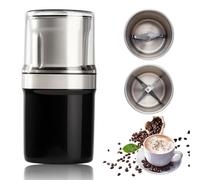 Electric Coffee Grinder, Stainless Steel Bean and Spice Grinder for Herbs, Nuts & Seeds, Large Capacity with Detachable Bowl, Easy Clean Portable Grinder