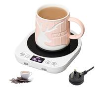 Electric Coffee Mug Warmer, 3 Levels Adjustment Microgravity Induction Heated Coaster, Electric Beverage Warmer for Office, Home (White)