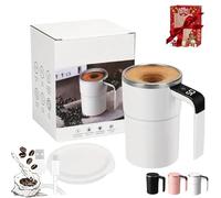 Electric Coffee Mug With A Built-In Lcd,2026 Upgrade Self-Stirring Magnetic Coffee Cup With Temp Display,Self Stirring Mug,Self Stirring Coffee Mug For Coffee, Milk And Other Beverages (white)