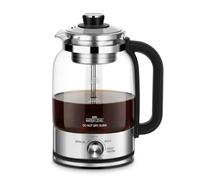 Electric Coffee Percolator, 10-Cup Glass Percolator Coffee Pot, 100% Plastic-Free Brewing, Borosilicate Glass Coffee Maker with Reusable 304 Stainless Steel Filter, Auto/Manual Knob & Keep Warm, 600W