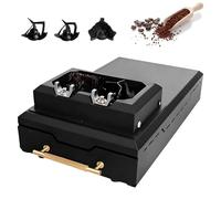 Electric Coffee Portafilter Cleaning Device, Automatic Coffee Grounds Cleaner with Scrapers and Brush Head, Detachable Drawer Slag Box