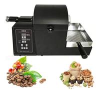Electric Coffee Roaster Machine and Coffee Bean Roaster, 200g Small Batch Drum with Tray Shovel, 300c Thermostat Timer for Home Bars