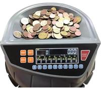 Electric Coin Sorter Counting Machine with LED Display, 8 Bins, 216 Coins/Min, Add & Batch Modes for Supermarket Shop Home Business