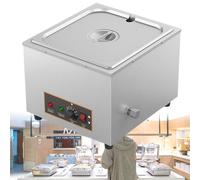 Electric Commercial Food Warmer, Full Pan Steam Table, Stainless Steel Buffet Countertop with Temperature Control & Lid, for Parties, Catering, Restaurants,B