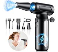 Electric Compressed Air Duster, Rechargeable Cordless Air Duster for PC, Keyboard & Electronics Cleaning, Replaces Canned Air & Air Cans, Portable Air Blower with Multiple Nozzles