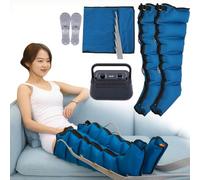 Electric Compression Boots for Lymphatic Drainage, Air Compression Leg Massager, Compression Boots for Legs, Lipedema Legs Treatment, Restless Leg Syndrome Relief (Blue, 2legs+Waist)