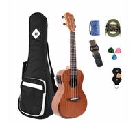 Electric Concert Sapele Ukulele 23-inch 3-band EQ Built-in Tuner Function(3)
