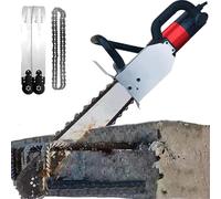 Electric Concrete and Stone Chainsaw with Water Fed Dust Suppression, Handheld Wall Cutter for Granite, Porcelain, Wood, Deep Cutting up to 35cm/48cm, High Power 8800W