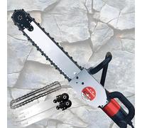 Electric Concrete Chain Saw 350mm/480mm Cutting Depth,Wet Water Supply Dust Removal Handheld Wall Groove Machine with Pump/2 Chains/2 Guide Bar(350)