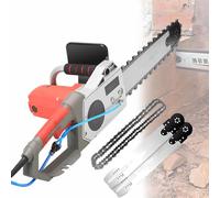 Electric Concrete Chain Saw, 350mm/480mm Handheld Chainsaw Wall Cutter, with Water Fed Dust Suppression, with 2 Chains/2 Guide Bar for Granite, Reinforced Concrete 480
