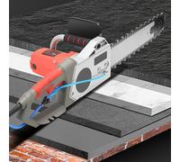 Electric Concrete Chain Saw, 6000RPM, 5800/6500W, Includes 2 Diamond Chains & 2 Guide Plates, Deep Cutting for Granite and Reinforced Concrete