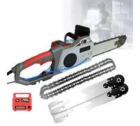 Electric Concrete Chain Saw Concrete Wall Saw Handheld, Diamond Chain Saw for Concrete, Electric Chainsaw for Walls, Water Fed Dust Suppression, for Granite, Reinforced Concrete, with 2 Chains (48cm)