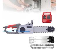 Electric Concrete Chain Saw, Handheld Concrete Chainsaw Wall Cutter 6800w 6000 RPM, 360° No-Dead-Angle Cutting 14 in (35 Cm) Depth for Stone Limestone, an-ti-Slip Ergonomic Grip(2+2,480mm)