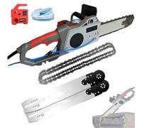 Electric Concrete Chain Saw, Handheld Diamond Wall Cutter with 2 Chains and Guide Bar, Concrete Cutting Equipment with Wet Water Supply for Granite and Reinforced Concrete