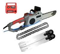 Electric Concrete Chain Saw, Handheld Electric Diamond Chain Wall Cutter, with Water Fed Dust Suppression and 2 Chains/2 Guide Bar, for Slotting Brick, Granite, Marble